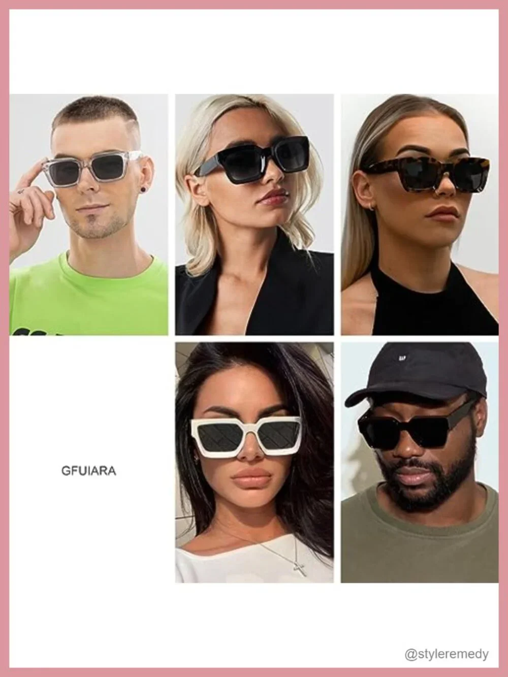 Thick Square Sunglasses UV400 Protection Unisex Sun Glasses